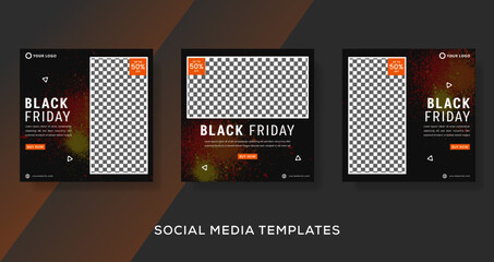 Fashion sale black friday banner template post. premium vector
