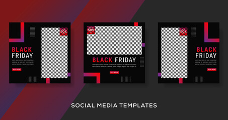 banner template instagram post for balck friday sale. premium vector