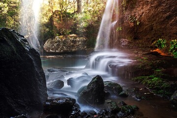 Cascading waterfall in beautiful Australian bushland