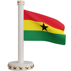 3d rendering Ghana national flag isolated