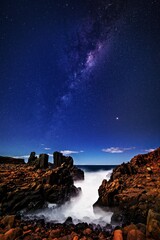 Fototapeta na wymiar Milky Way starry skies over Bombo Australia