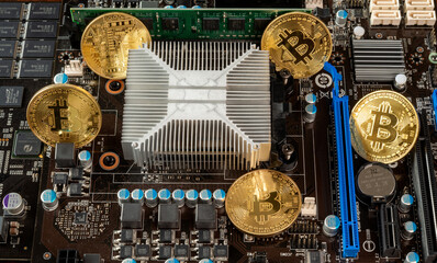 Bitcoins on motherboard