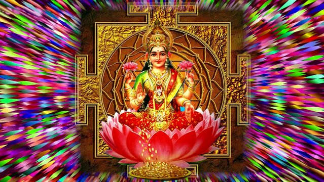 Lakshmi pujan - godess laxmi idol, Copper Kalash, coconut with Red accounting note book and haldi kumkum, laxmi mata ji religious goddess,