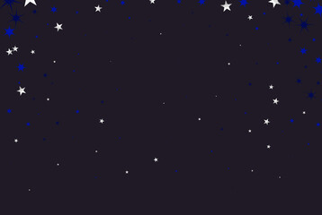Dark blue background with stars, confetti stars, design element