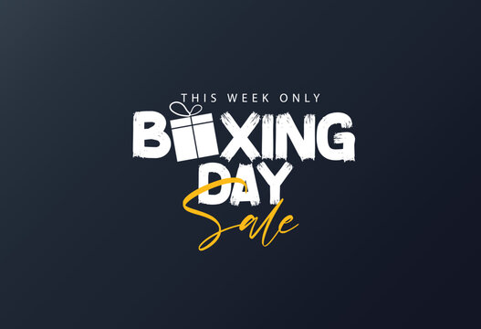 Boxing Day Sale with red, black Background, Banner, Poster or Flyer Design 