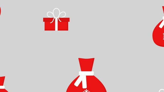 simple vector animation with red Christmas gifts