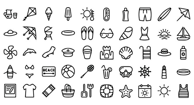 winter icon pack, outdoor  icon set, handdrawn icon