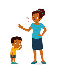 mother angry to kid because of bad attitude