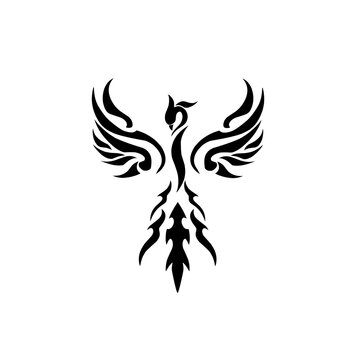 vector illustration design tribal logo symbol Phoenix