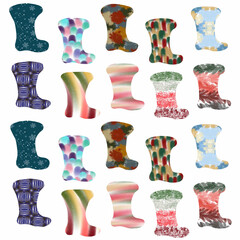 christmas socks set of vases