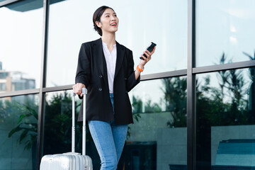 Asian businesswoman portrait at the airport