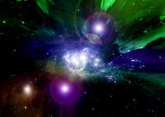 galaxy in a free space. 3D rendering