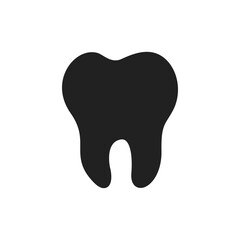 Tooth icon vector. Tooth flat style isolated on a white background - stock vector.