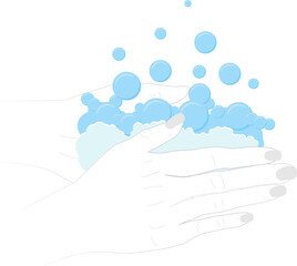 Fototapeta premium Illustration of a person washing their hands 