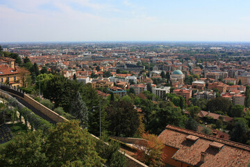 Fototapeta na wymiar Panorama of the ancient Italian city of Bergamo