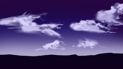 nature sky landscape scene cloud  digital art ,type painting ,3d illustration , high definition ,  wallpaper