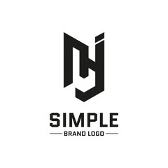 N Y letter logo. N J letter logo.