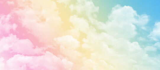 World environment day concept. Pastel sky and white clouds background