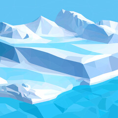 Fototapeta na wymiar ice floats like an iceberg. Glacier on the frozen blue water surface.