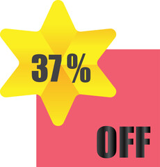 37 off sale label symbol,Sale tag vector badge template, 37% sale promotion flat icon ,Discount offer price label , clearance sale sticker emblem, modern design isolated on white background