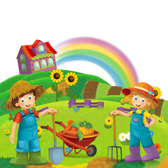 cartoon farm illustration isolated illustation for children
