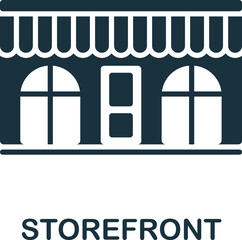 Storefront icon. Monochrome simple Stock Market icon for templates, web design and infographics