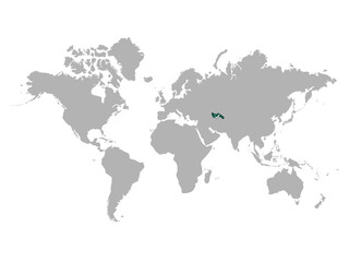 Fototapeta na wymiar トルクメニスタンの地図