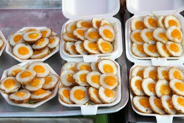 Quail eggs street food in Bangkok