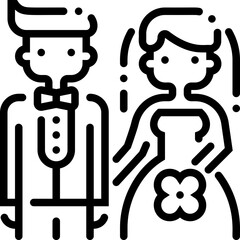 bride love line icon