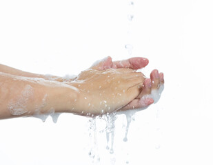 Fototapeta premium Clean up the foam on white background