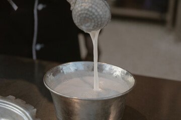 Diluting (cortan )with water 2