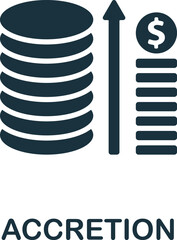 Accretion icon. Monochrome simple Stock Market icon for templates, web design and infographics