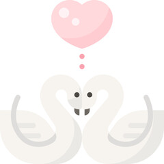 swans love flat icon