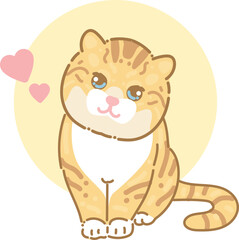 Cute cat illustration flat design