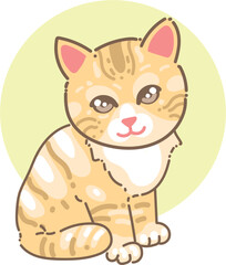 Cute cat illustration flat design