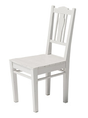 White wooden chair isolated over white, with clipping path