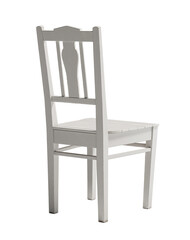 White wooden chair isolated over white, with clipping path