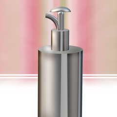 Obraz premium 3D Seifenspender silber metallic