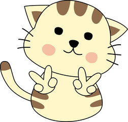 Clipart of cartoon version of cat in feeling well action