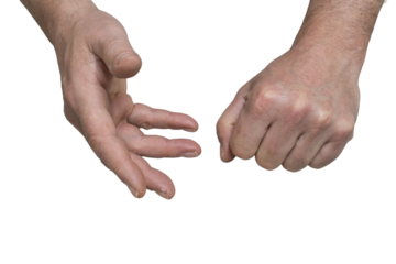 man's hands during an argument