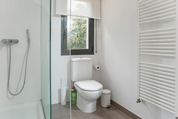 Bright white clean modern bathroom