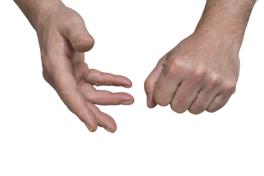 man's hands during an argument