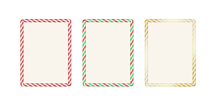 Bilderrahmen Set für Advent und Weihnachten zur Dekoration, Vektor Illustration mit weißem Hintergrund
