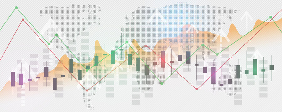stock market graph or financial business trading chart concept background image