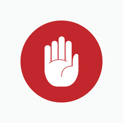 Hand Stop Icon - Vector. Universal Interface.    