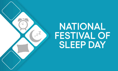 Festival of Sleep day is observed every year on January 3, intended to be a celebration of sleep and a call to action on important issues related to sleep. vector illustration