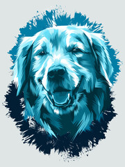 Blue dog Head vector Illustration