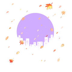 丸い街並み　紅葉