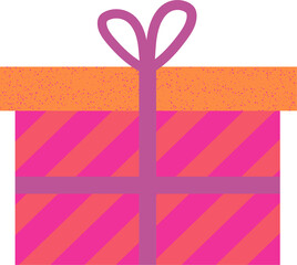 Present Pink Orange & Purple Stripe Gift Box