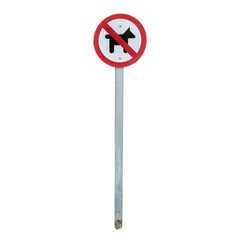 prohibition of access to dogs sign